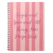 Pink Candy Stripe Recipe Book