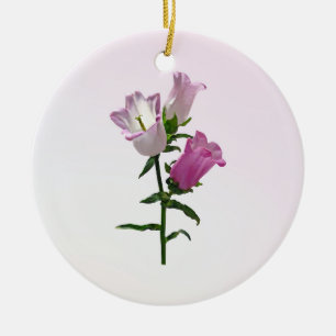 Pink Canterbury Bells Ceramic Tree Decoration