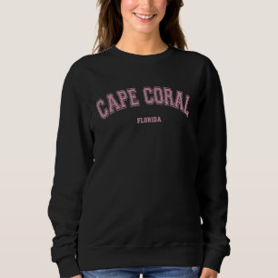 Pink Cape Coral Florida FL Varsity Style on Cape C Sweatshirt