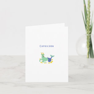 Pink Capricorn, zodiac, star print Card
