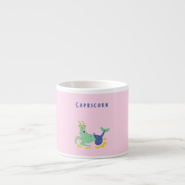 Pink Capricorn, zodiac, star print Espresso Cup (Front)