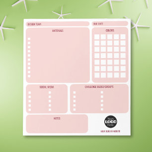 Pink Card Making Design Team Logo Planner Notepad