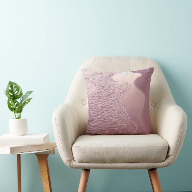 Pink Caribbean Shoreline Waves 1 Cushion (Chair)