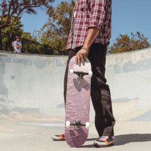 Pink Caribbean Shoreline Waves 1 Skateboard