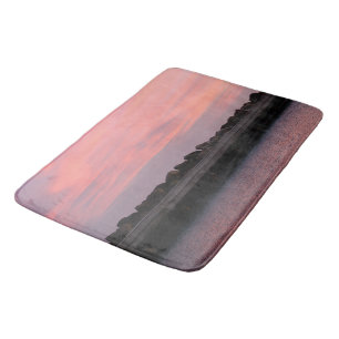 Pink Caribbean Sunset Over Calm Sea 1 Bath Mat