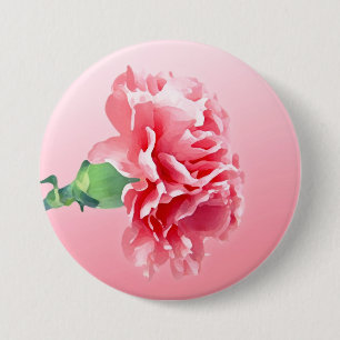 Pink carnation 7.5 cm round badge