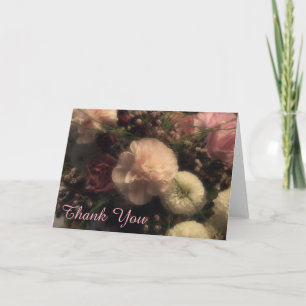 Pink Carnation Floral Thank You Card