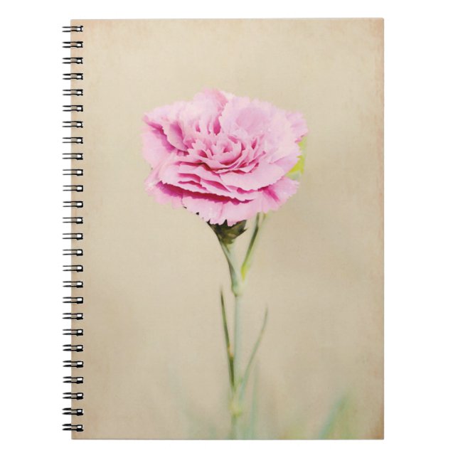 Pink Carnation Flower Art Journal (Front)