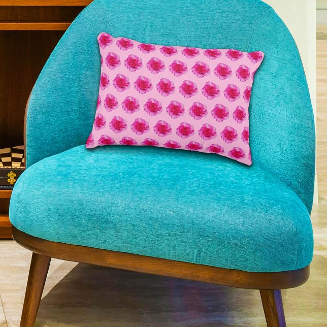 Pink Carnation Flower Seamless Pattern on Decorative Cushion (Pink Carnation flower seamless pattern on accent pillow)