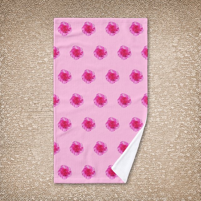Pink Carnation Flower Seamless Pattern on Hand Towel (Pink Carnation flower seamless pattern on hand towel)