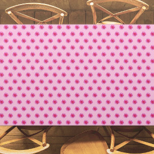 Pink Carnation Flower Seamless Pattern on Tablecloth