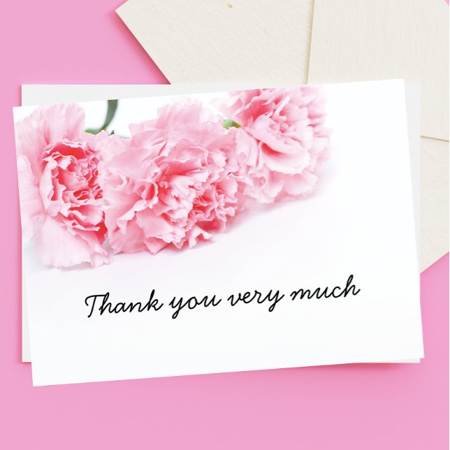 Pink Carnation Flower Thank you card (Creator Uploaded)
