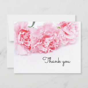 Pink Carnation Flower Thank You Card – Elegant