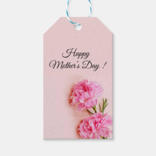 Pink carnation flowers Mother's Day mum on pink Gift Tags