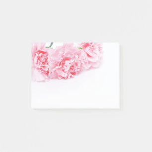 Pink Carnation Flowers on white background Post-it Notes