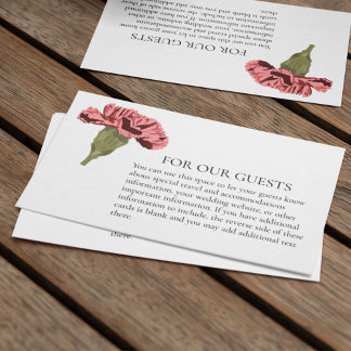 Pink Carnation Luxe Modern Floral Enclosure Card