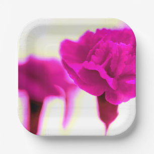 Pink Carnation Paper Plate