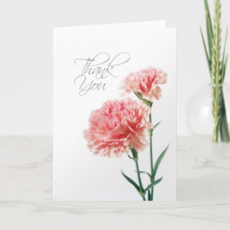 Pink Carnation Thank You Card