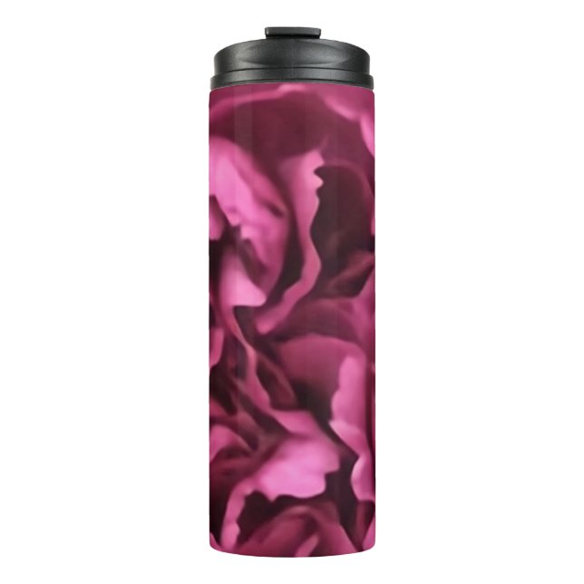 Pink Carnation Thermal Tumbler (Front)
