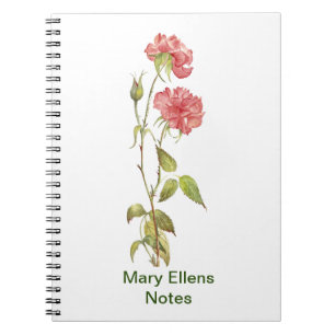 pink carnation watercolor notebook