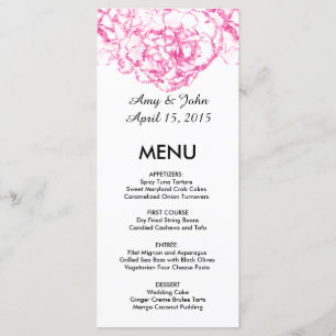 Pink carnation wedding menu carnation1