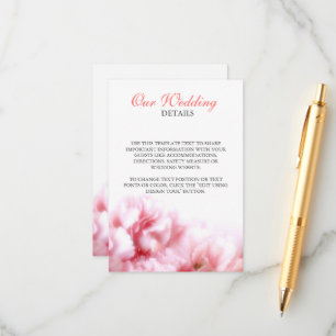 Pink Carnations Enclosure Card