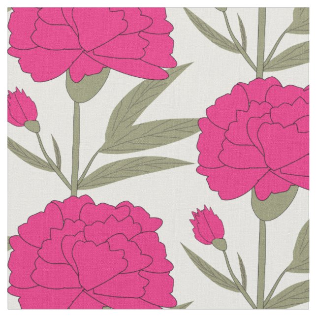 Pink Carnations Fabric (Close Up)