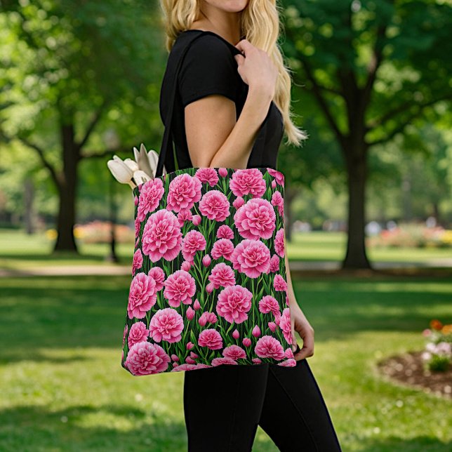 Pink Carnations Tote Bag (Creator Uploaded)