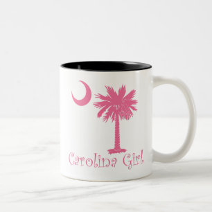 Pink Carolina Girl Palmetto Two-Tone Coffee Mug