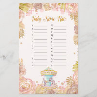 Pink Carousel Baby Name Race