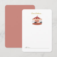 Pink Carousel Birthday Time Capsule Thank You Card