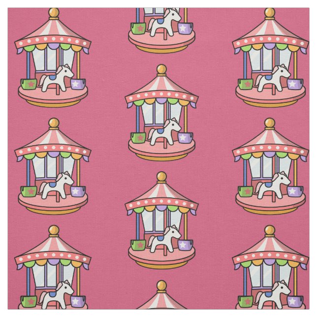 Pink Carousel Fabric (Swatch)