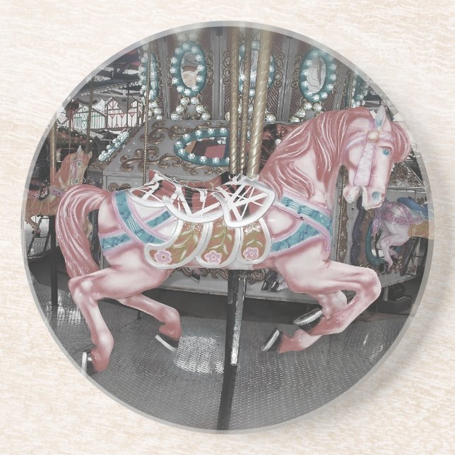Pink carousel horse coaster (Front)