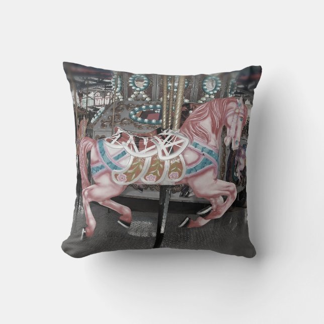 Pink carousel horse cushion (Front)