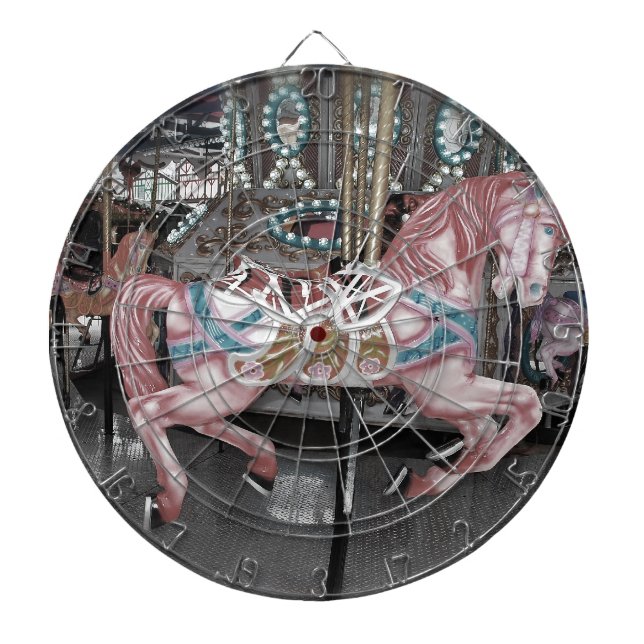Pink carousel horse dartboard (Front)