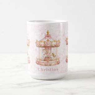 Pink Carousel Princess Birthday Party Coffee Mug