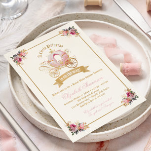 Pink Carriage Princess Fairytale Baby Shower Invitation