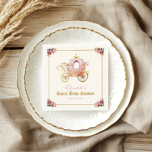 Pink Carriage Princess Fairytale Baby Shower  Napkin