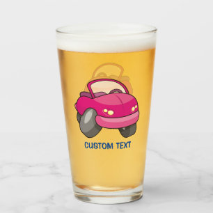 Pink Cartoon Car Glass