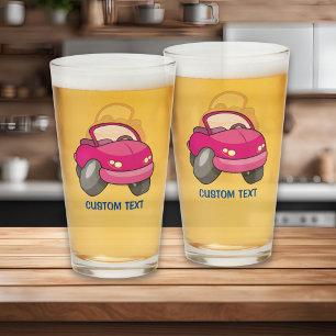 Pink Cartoon Car Glass