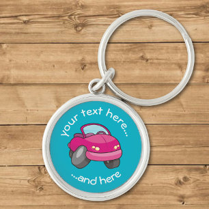 Pink Cartoon Car Key Ring