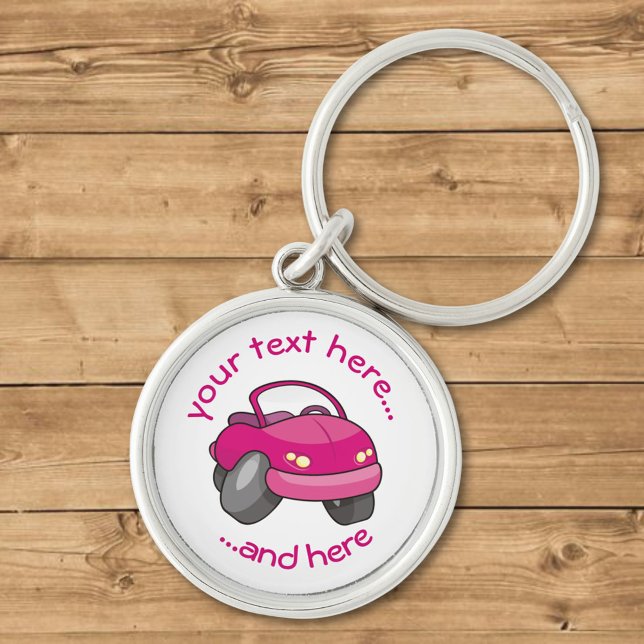 Pink Cartoon Car Key Ring (Creator Uploaded)