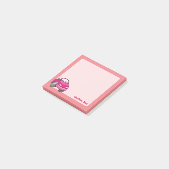Pink Cartoon Car Post-it Notes (Angled)