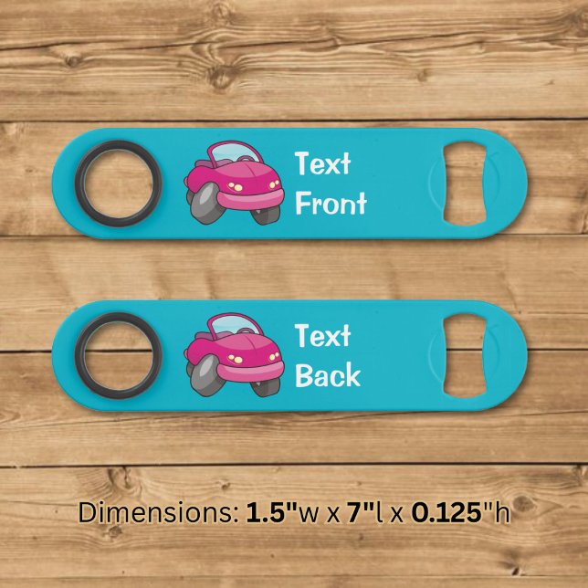 Pink Cartoon Car Speed Bottle Opener (Creator Uploaded)
