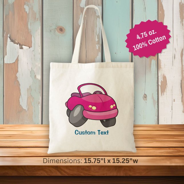 Pink Cartoon Car Tote Bag (Creator Uploaded)