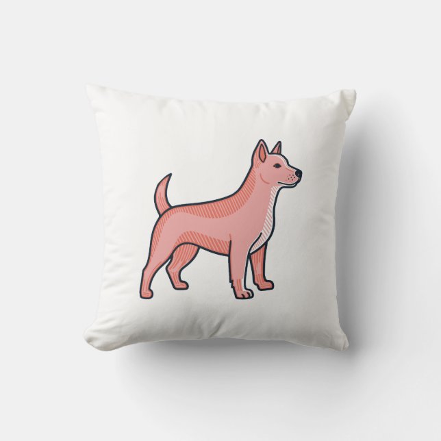 Pink Cartoon Dog Cushion (Front)