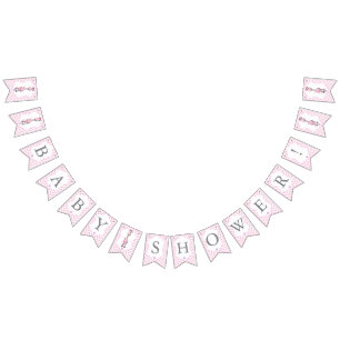 Pink Cartoon Giraffe Baby Shower Bunting