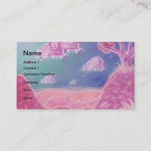 Pink Cartoon Landscape Business Card