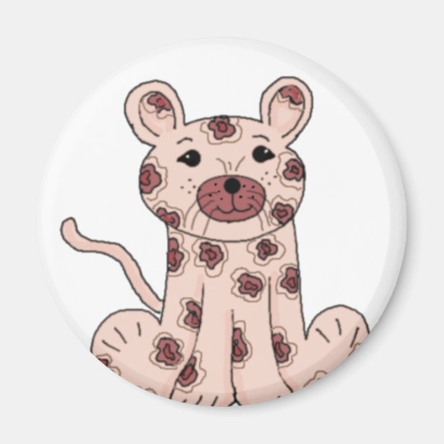 Pink Cartoon Leopard Magnet (Front)