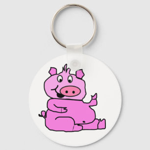Pink Cartoon Pig Key Chain